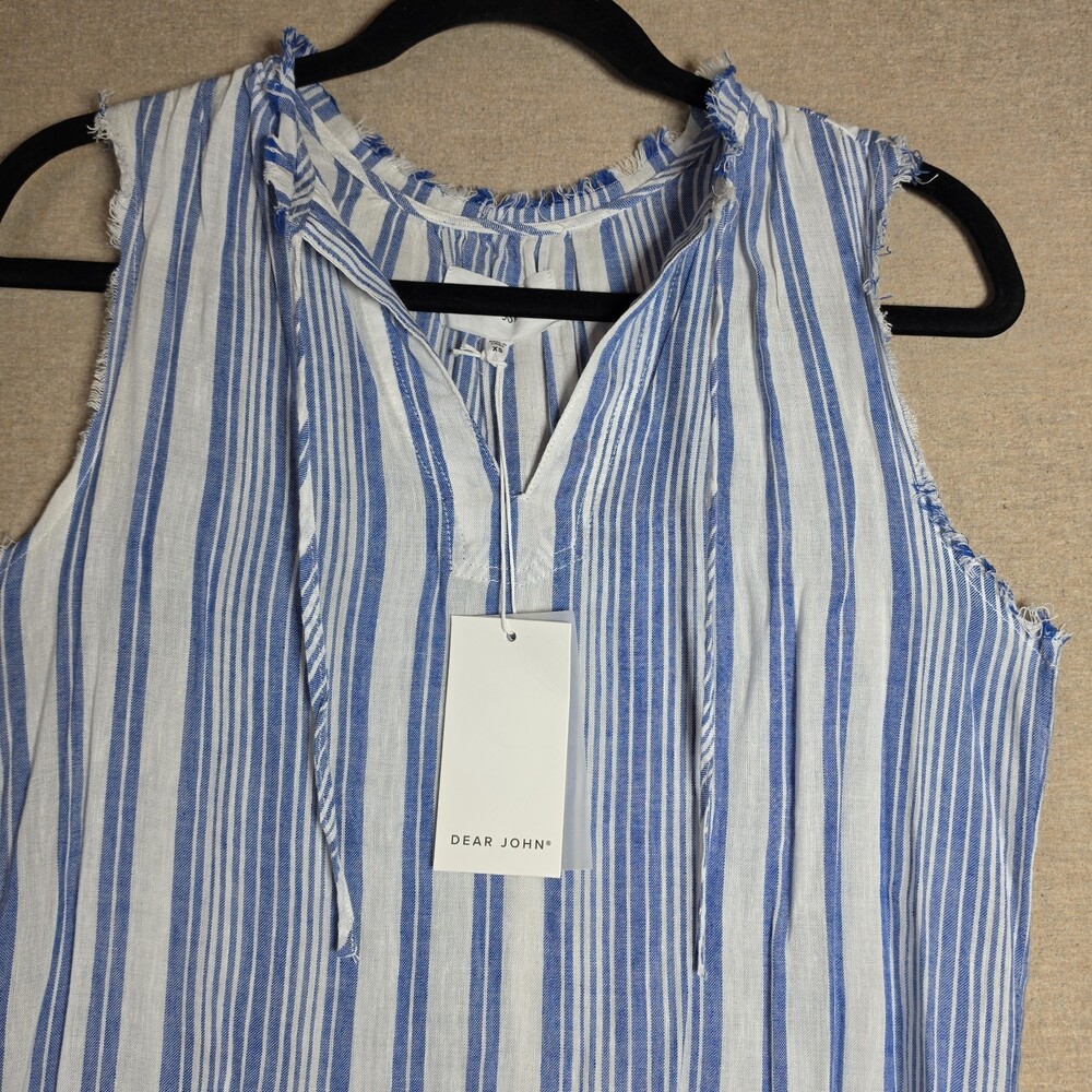 Dear John Fringe Edge Tank in Light Blue Stripe Womens Xtra Small. New. - Picture 2 of 10